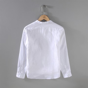 Men's Vintage Renbom Long Sleeve Stand Collar Shirt