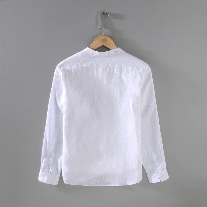 Men's Vintage Renbom Long Sleeve Stand Collar Shirt