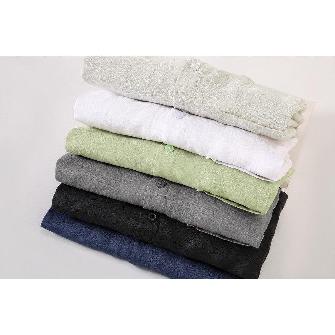 Men's Vintage Renbom Long Sleeve Stand Collar Shirt