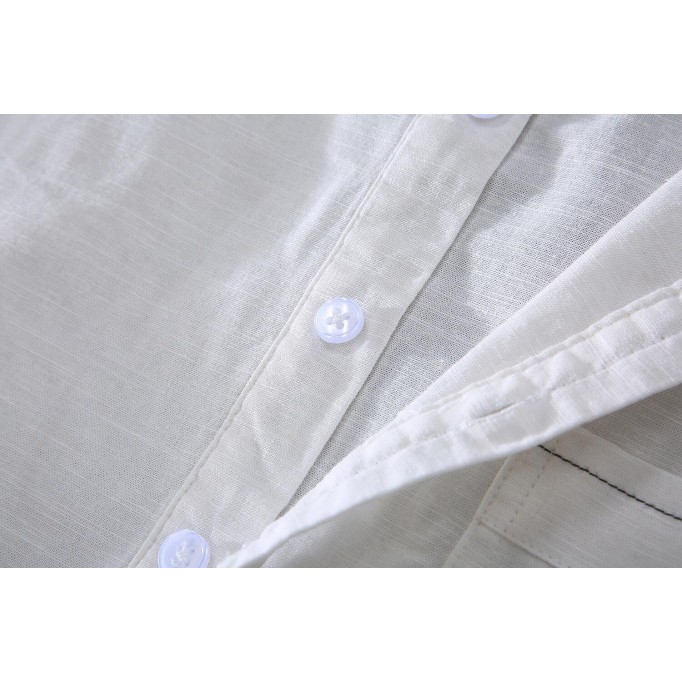 Men's Vintage Stand Collar Renbom Shirt - Mid Sleeve