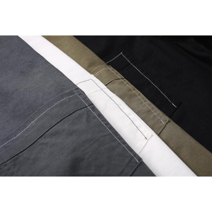 Men's Vintage Stand Collar Renbom Shirt - Mid Sleeve