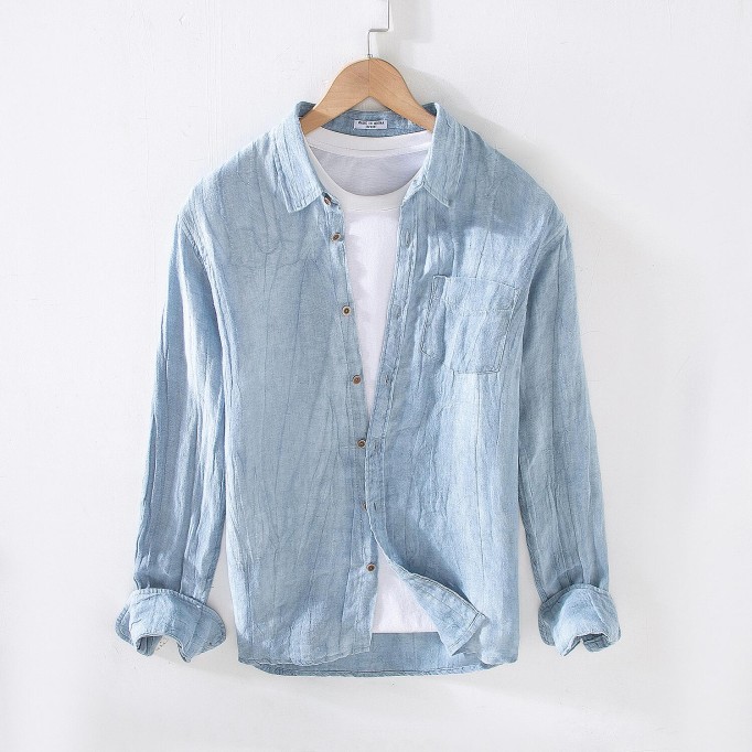 Men's Vintage Renbom Long Sleeve Shirt - Loose Fit