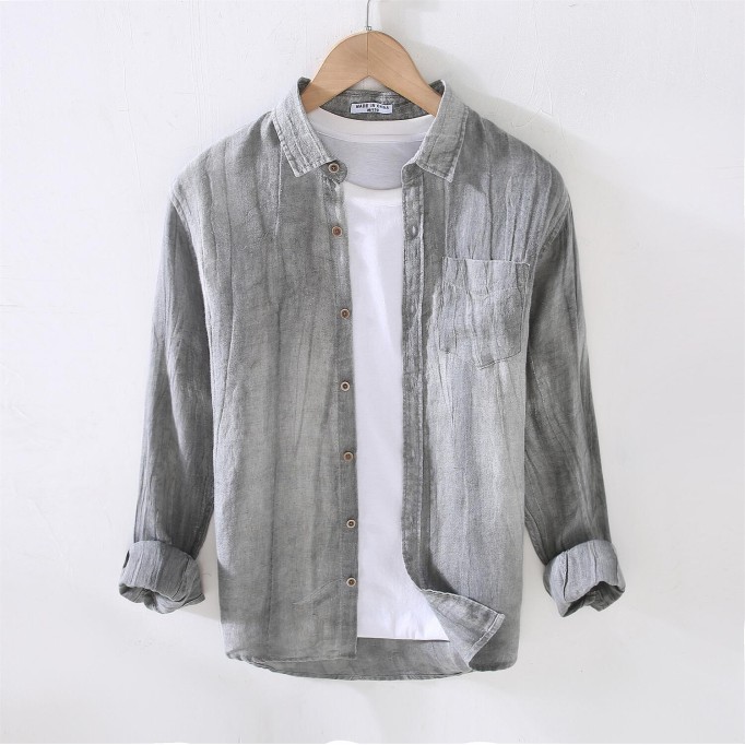 Men's Vintage Renbom Long Sleeve Shirt - Loose Fit