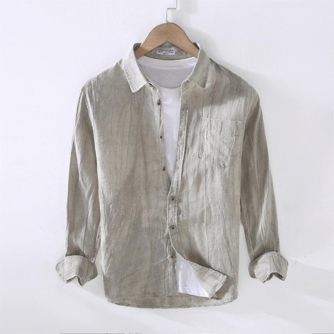 Men's Vintage Renbom Long Sleeve Shirt - Loose Fit