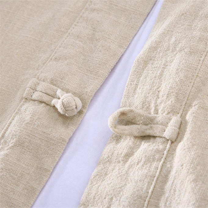 Stand Collar Cotton Renbom Long Sleeve Shirt