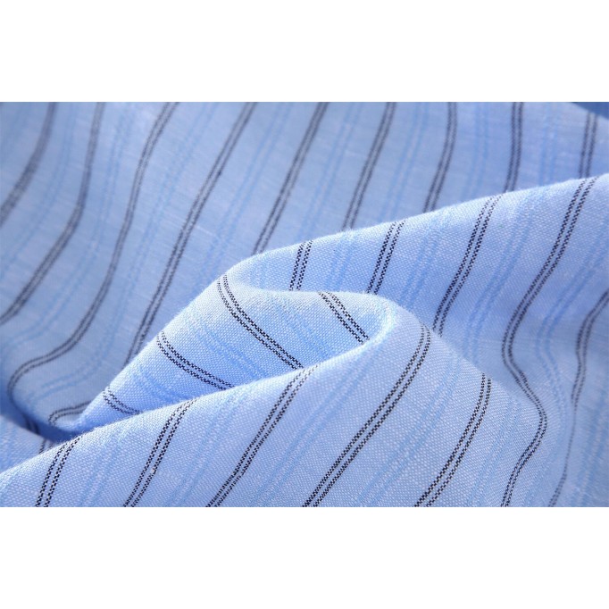 Men's Striped Stand Collar Cotton Renbom Shirt