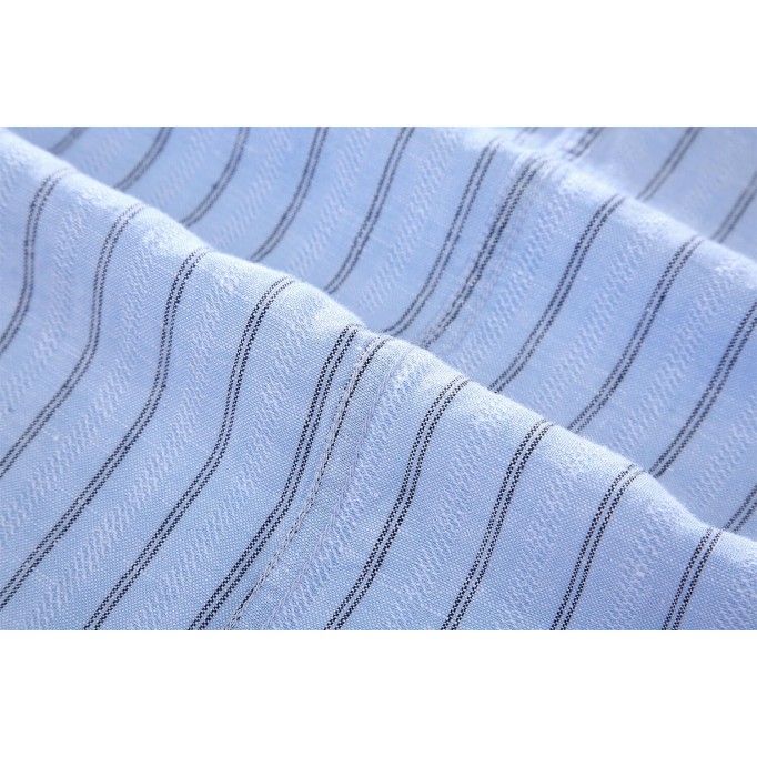 Men's Striped Stand Collar Cotton Renbom Shirt