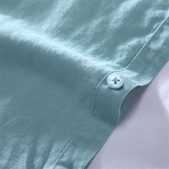 Stand Collar Cotton Renbom Long Sleeve Shirt