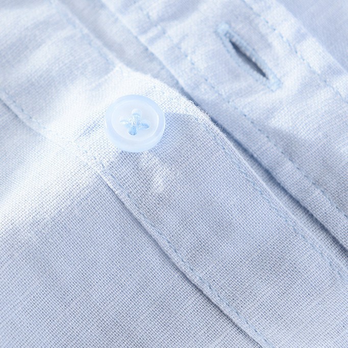 Stand Collar Cotton Renbom Long Sleeve Shirt