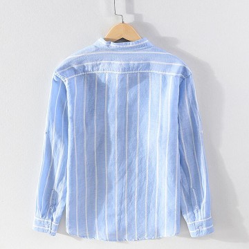 Men's Striped Renbom Long Sleeve Shirt - Casual Slim Fit