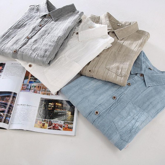 Men's Vintage Renbom Short Sleeve Shirt - Slim Fit, Lightweight