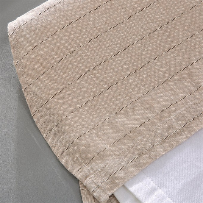 Stand Collar Cotton Renbom Striped Long-Sleeved Shirt