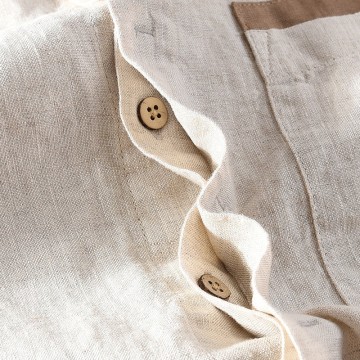 Stand Collar Pure Renbom Long Sleeve Shirt