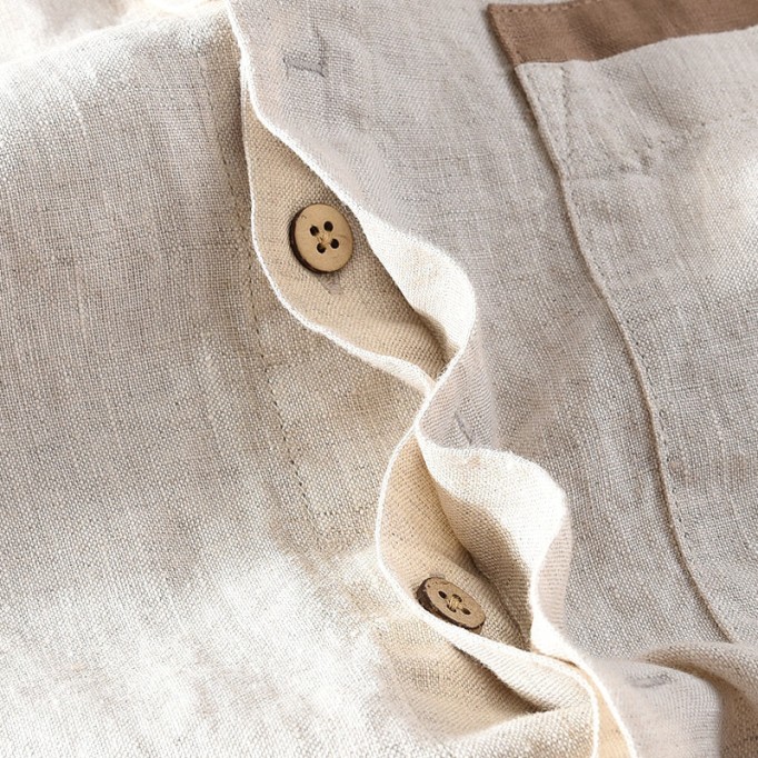 Stand Collar Pure Renbom Long Sleeve Shirt