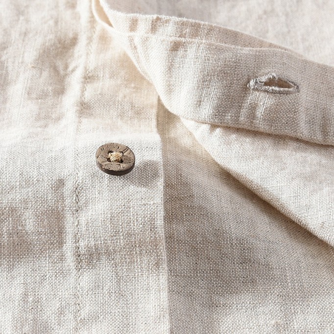 Stand Collar Pure Renbom Long Sleeve Shirt