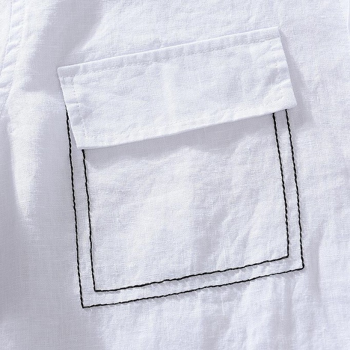 Loose Fit Renbom Shirt - 3/4 Sleeve, Embroidered