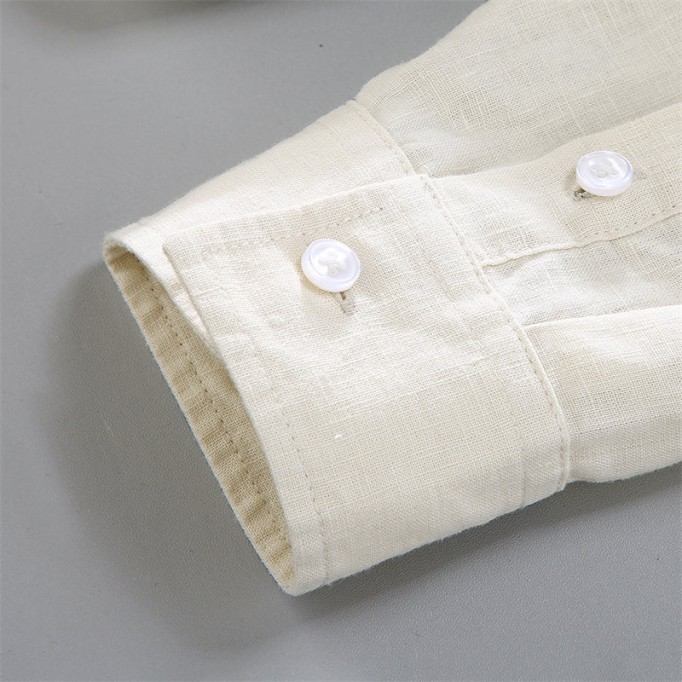 Stand Collar Pure Renbom Long Sleeve Shirt