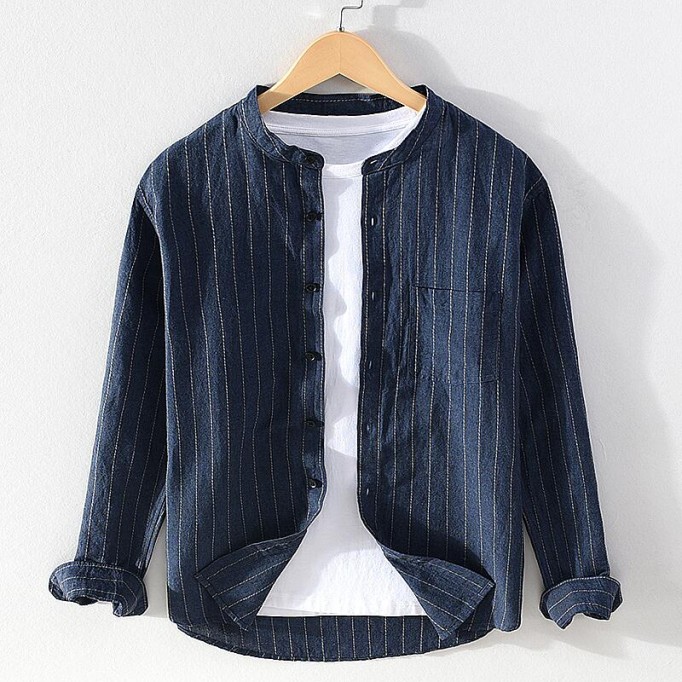 Men's Striped Renbom Long Sleeve Shirt