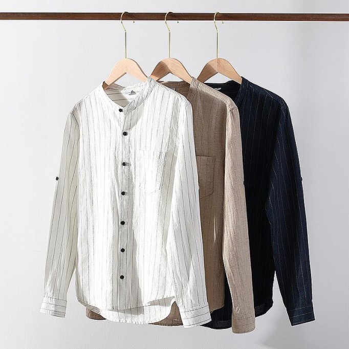 Men's Striped Renbom Long Sleeve Shirt