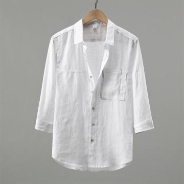 Men's Renbom 3/4 Sleeve Shirt - Loose Fit, Pockets