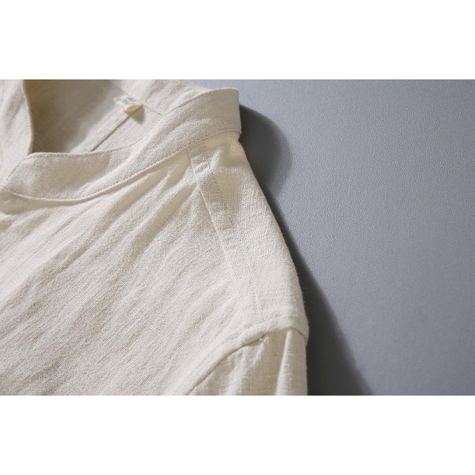 Men's Vintage Loose Fit Renbom Shirt - Stand Collar
