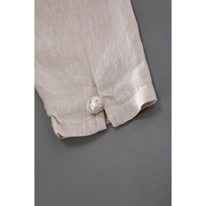 Men's Relaxed Fit Stand Collar Renbom Long Sleeve Shirt