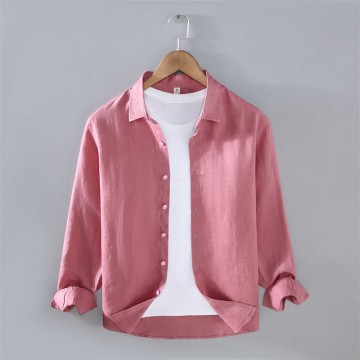 Solid Color Pure Renbom Casual Long Sleeve Shirt