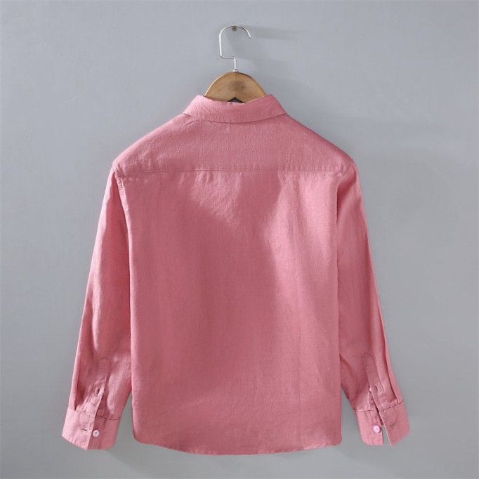 Solid Color Pure Renbom Casual Long Sleeve Shirt