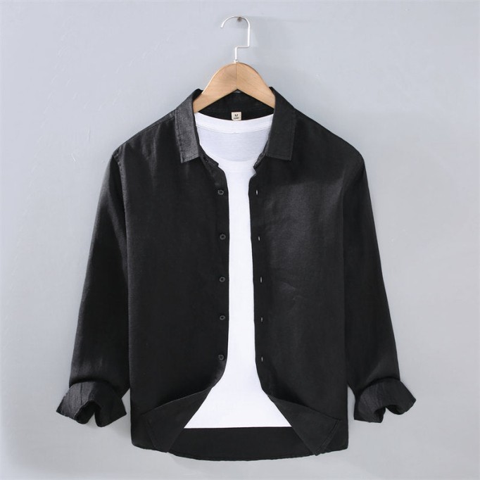 Solid Color Pure Renbom Casual Long Sleeve Shirt