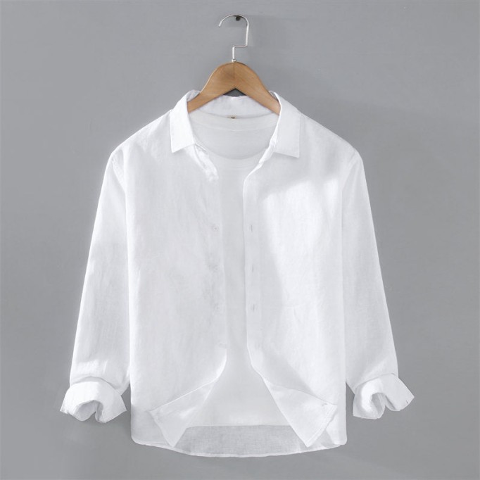 Solid Color Pure Renbom Casual Long Sleeve Shirt