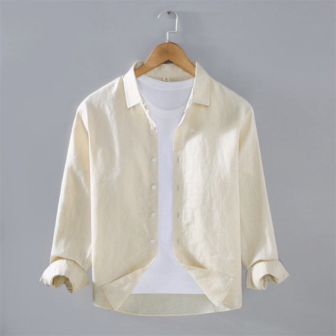 Solid Color Pure Renbom Casual Long Sleeve Shirt