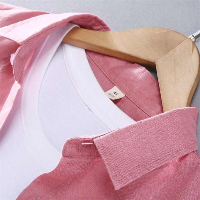 Solid Color Pure Renbom Casual Long Sleeve Shirt