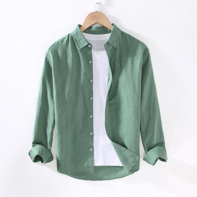 Men's Long Sleeve Cotton Renbom Casual Shirt