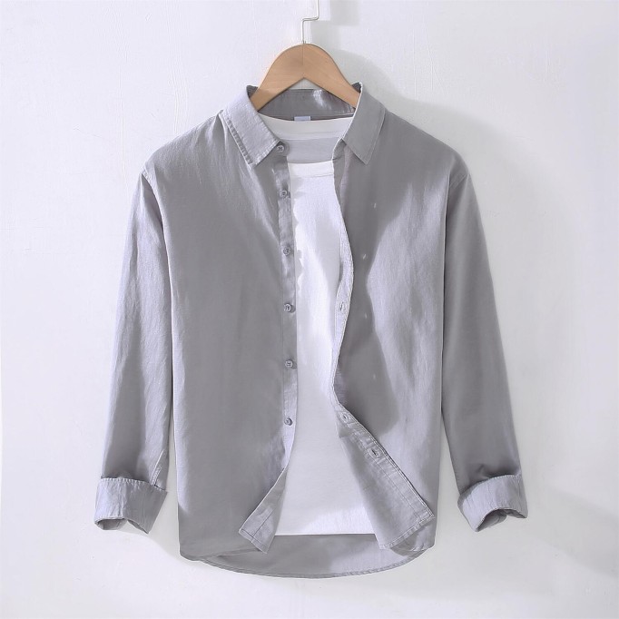Men's Long Sleeve Cotton Renbom Casual Shirt