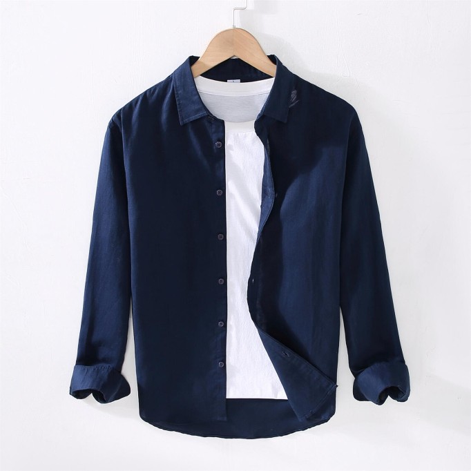 Men's Long Sleeve Cotton Renbom Casual Shirt