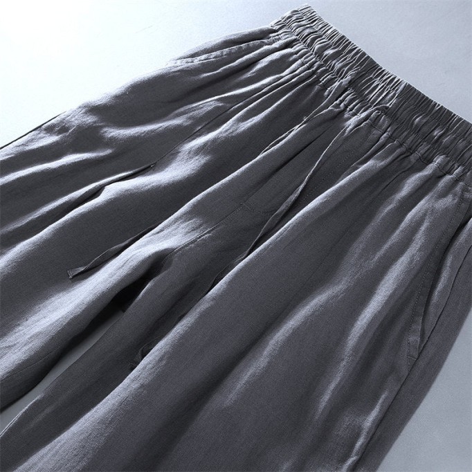 Casual Pure Renbom Drawstring Pants