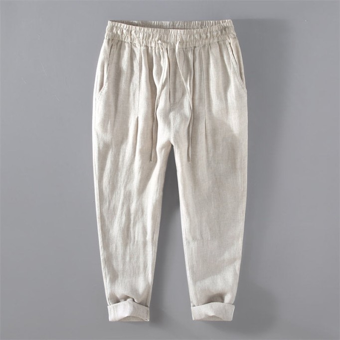 Casual Pure Renbom Drawstring Pants