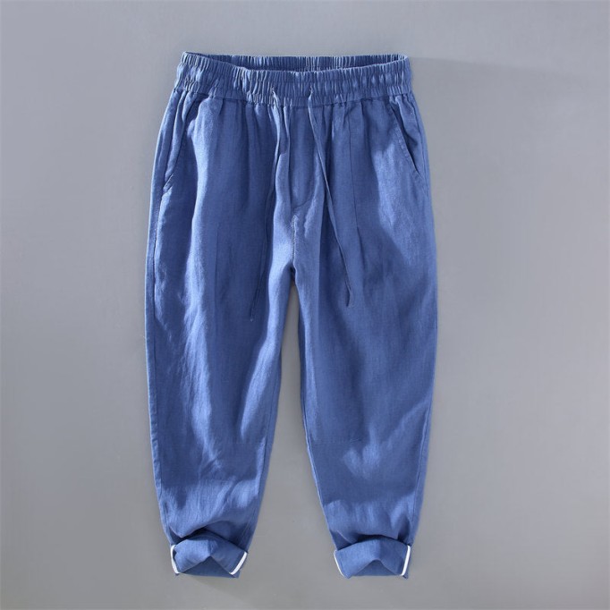 Casual Pure Renbom Drawstring Pants