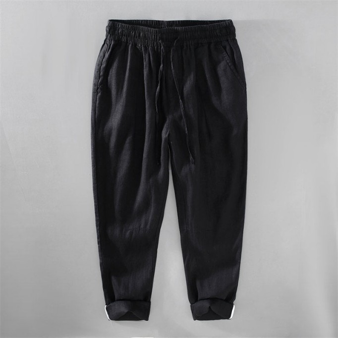 Casual Pure Renbom Drawstring Pants