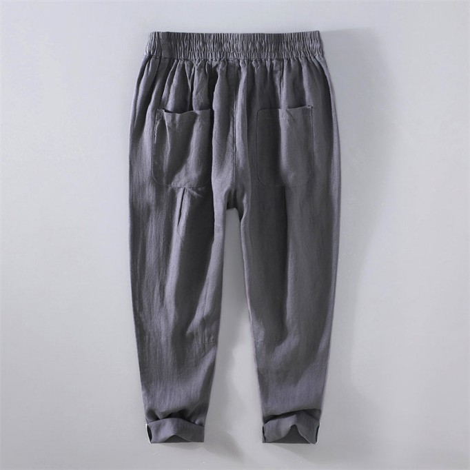 Casual Pure Renbom Drawstring Pants