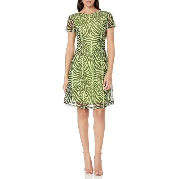 Women's A-line Short Sleeve Mesh Dress