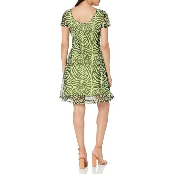 Women's A-line Short Sleeve Mesh Dress