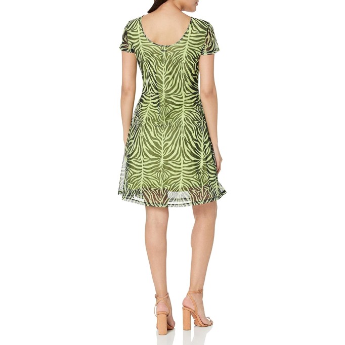 Women's A-line Short Sleeve Mesh Dress