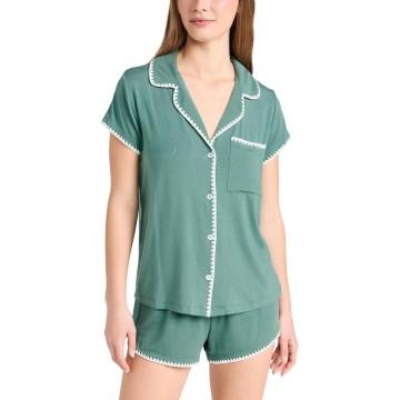Women's Frida- The Tencel Modal Short PJ Set, Agave/Ivory, Green, M