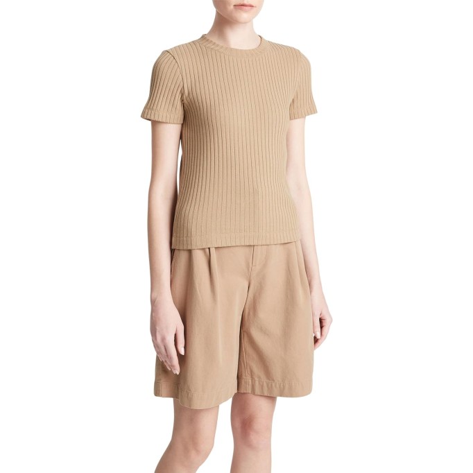 Women's Rib Short Sleeve Crew Neck